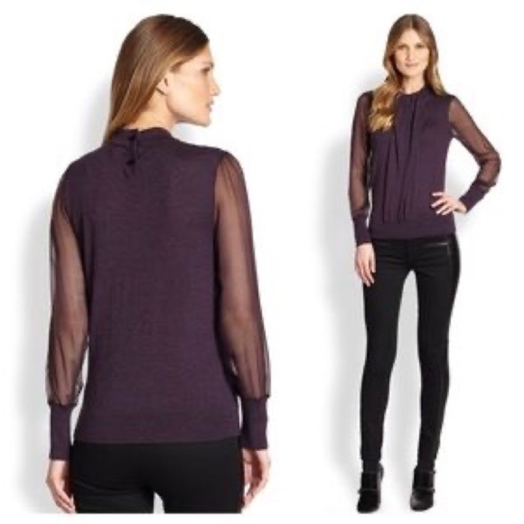 Tory Burch Abitha Sweater Metrino Wool andβ Silk Size XS - Picture 7 of 15